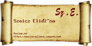 Szeicz Eliána névjegykártya